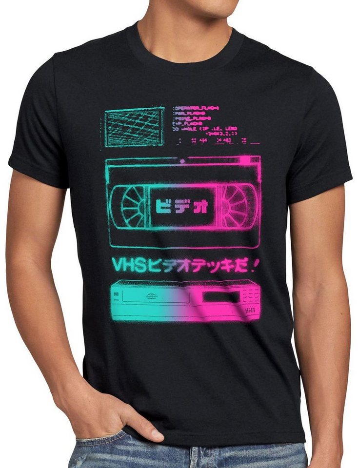 style3 Print-Shirt Herren T-Shirt VHS Tape videokassette vcr fernseher showview von style3