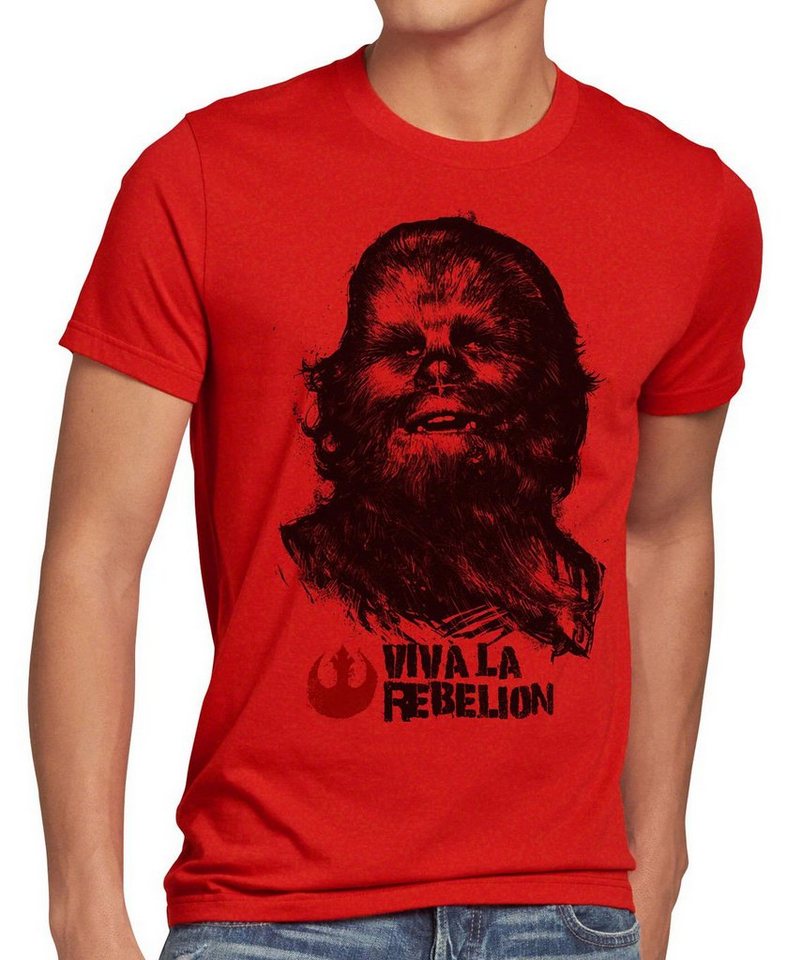 style3 Print-Shirt Herren T-Shirt VIVA LA REBELION star vader chewbacca che guervara wars luke darth jedi von style3
