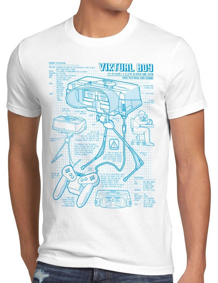 style3 Print-Shirt Herren T-Shirt Virtual Boy 32Bit videospiel nintendo konsole gamer super n64 nes von style3