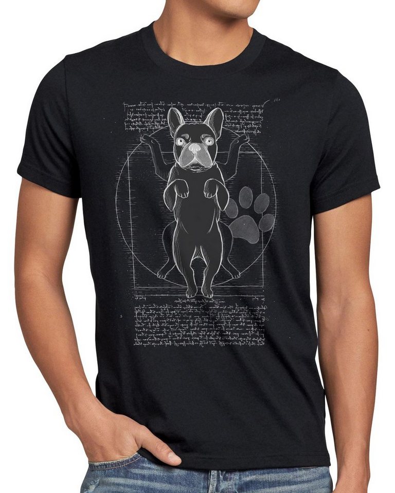style3 Print-Shirt Herren T-Shirt Vitruvianischer Frenchie hund französische bulldogge von style3