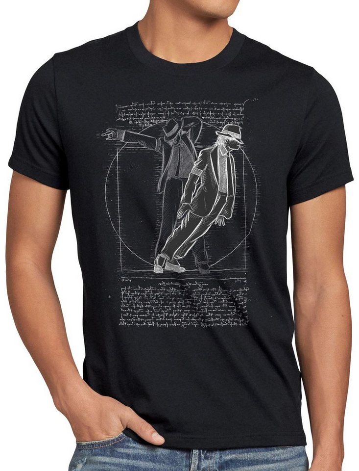 style3 Print-Shirt Herren T-Shirt Vitruvianischer Pop King da vinci michael moonwalk von style3