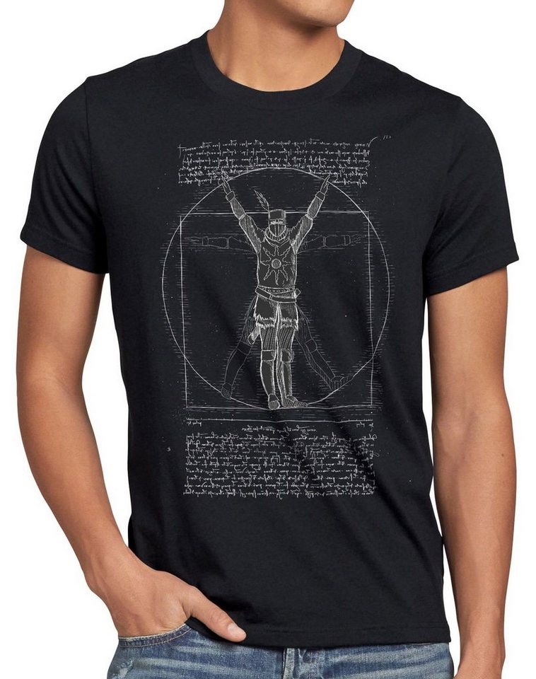 style3 Print-Shirt Herren T-Shirt Vitruvianischer Solaire of Astora souls sunbro dark von style3