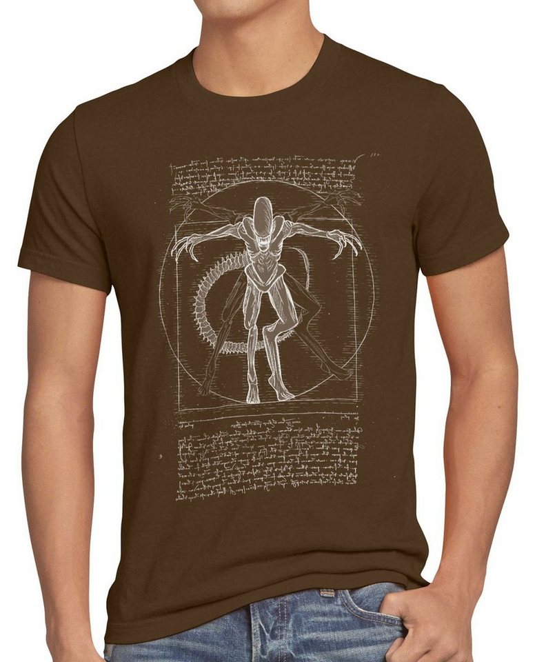 style3 Print-Shirt Herren T-Shirt Vitruvianischer Xenomorph ripley kino alien von style3