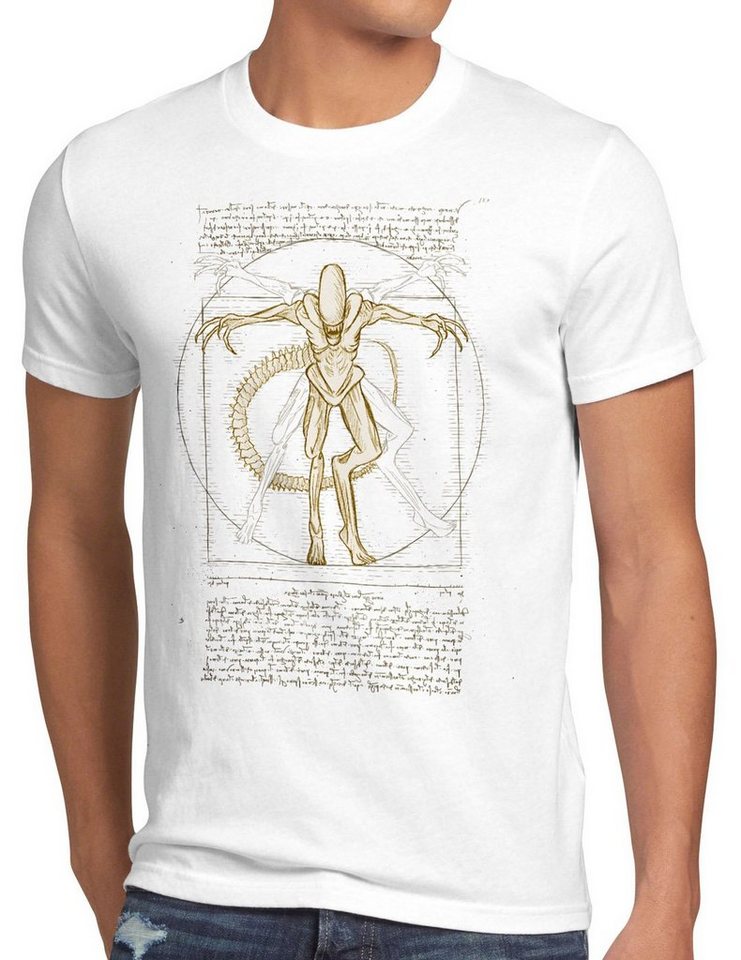 style3 Print-Shirt Herren T-Shirt Vitruvianischer Xenomorph ripley kino alien von style3