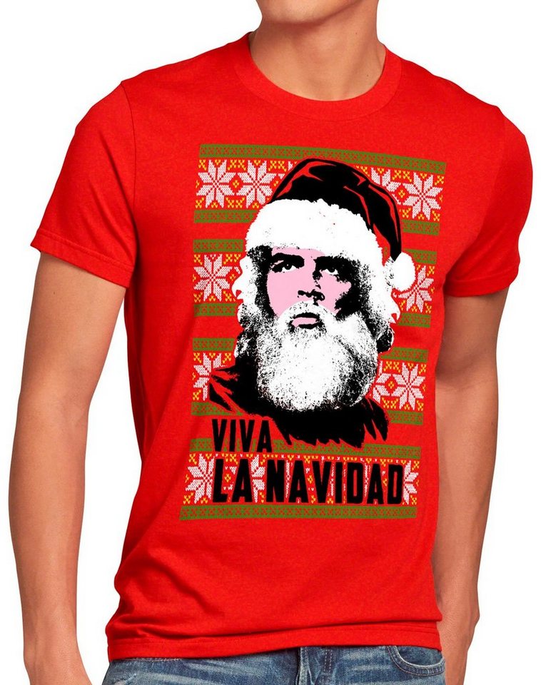 style3 Print-Shirt Herren T-Shirt Viva La Navidad che xmas weihnachten weihnachtspullover pulli ugly sweater strick von style3