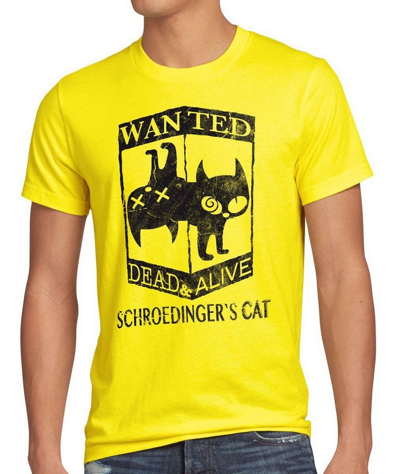 style3 Print-Shirt Herren T-Shirt Wanted Schroedingers Katze big sheldon bang cooper cat theory top von style3