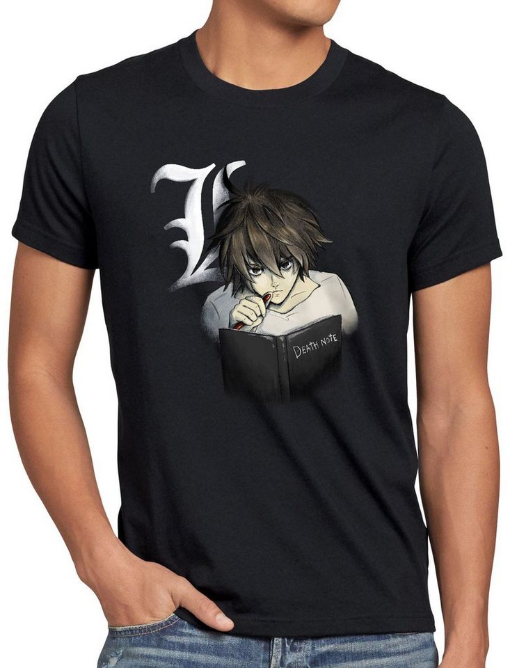 style3 Print-Shirt Herren T-Shirt Who is next? Death Notizbuch Anime Manga Death Note von style3