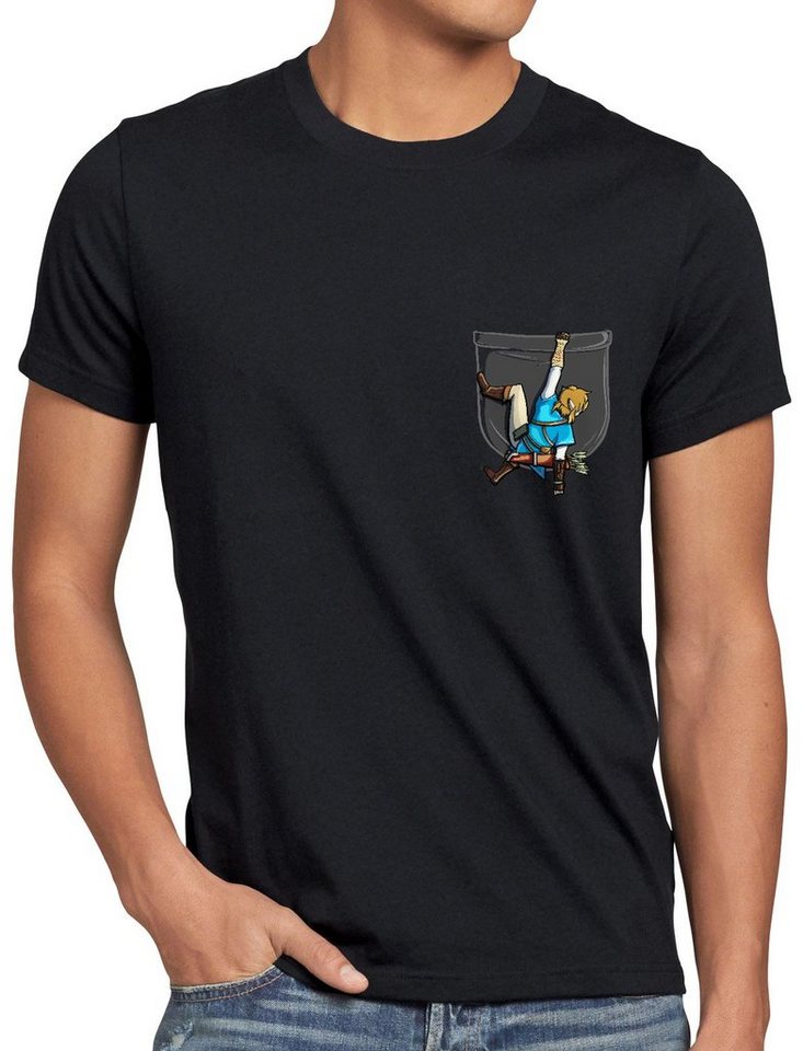 style3 Print-Shirt Herren T-Shirt Wild Link hyrule gamer hemdtasche von style3