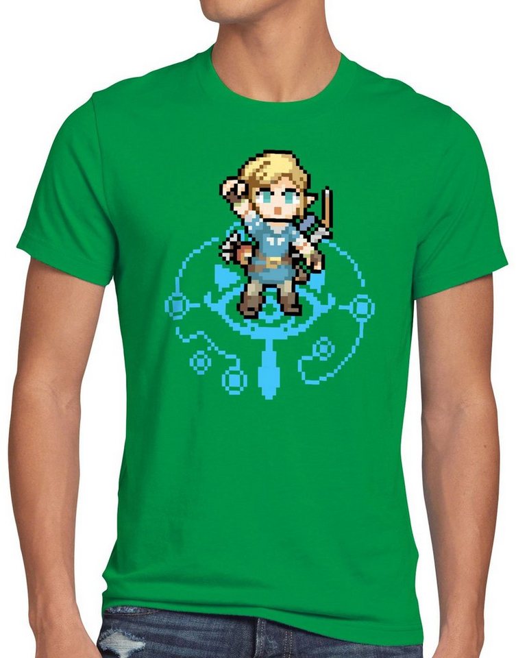 style3 Print-Shirt Herren T-Shirt Wild Link switch the breath of snes zelda ocarina von style3