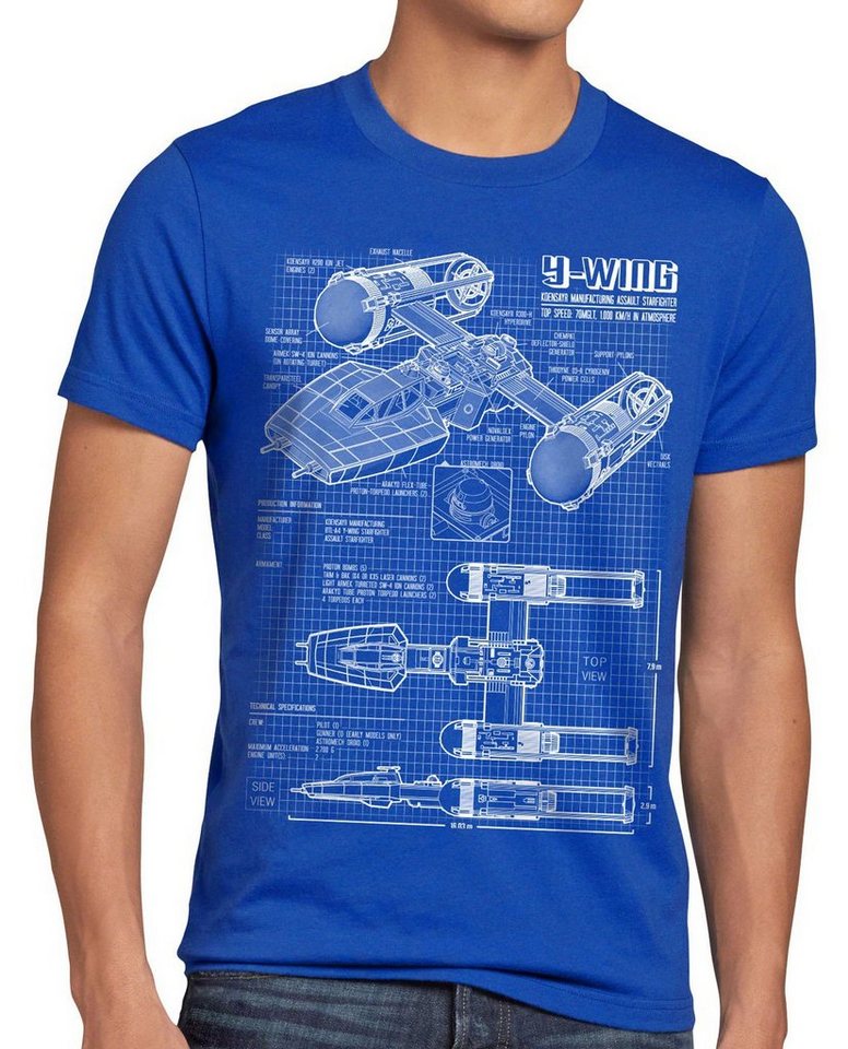 style3 Print-Shirt Herren T-Shirt Y-Wing rebellion star krieg sterne der wars battlefront x-wing von style3