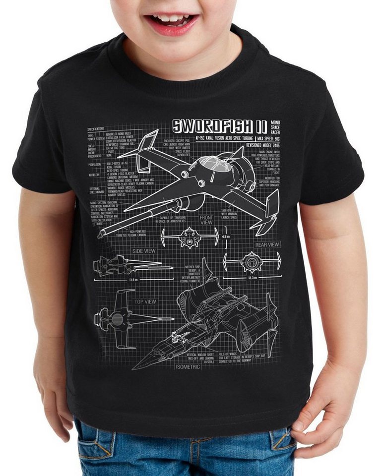 style3 Print-Shirt Kinder T-Shirt Bebop Swordfish II mono racer cowboy von style3