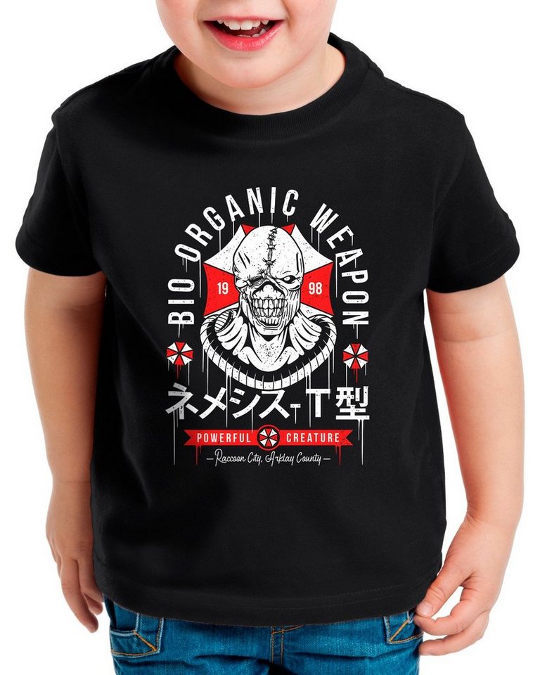 style3 Print-Shirt Kinder T-Shirt Bioweapon evil resident umbrella corp virus zombie von style3