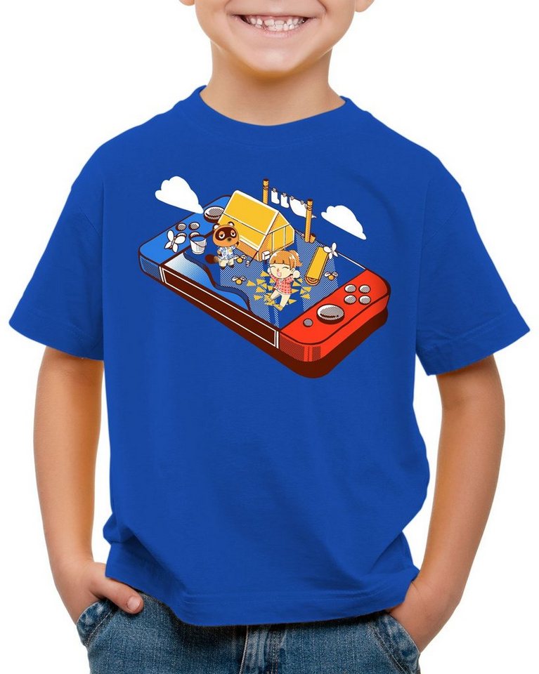 style3 Print-Shirt Kinder T-Shirt Crossing Pocket T-Shirt für switch animal videospiel horizons von style3