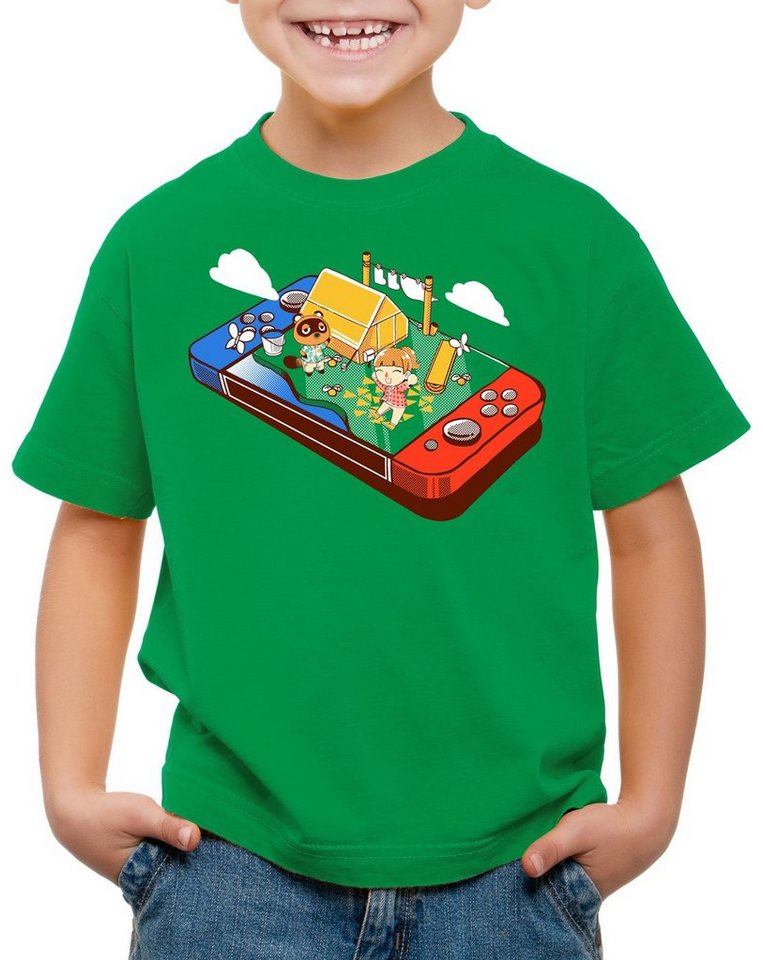 style3 Print-Shirt Kinder T-Shirt Crossing Pocket T-Shirt für switch animal videospiel horizons von style3