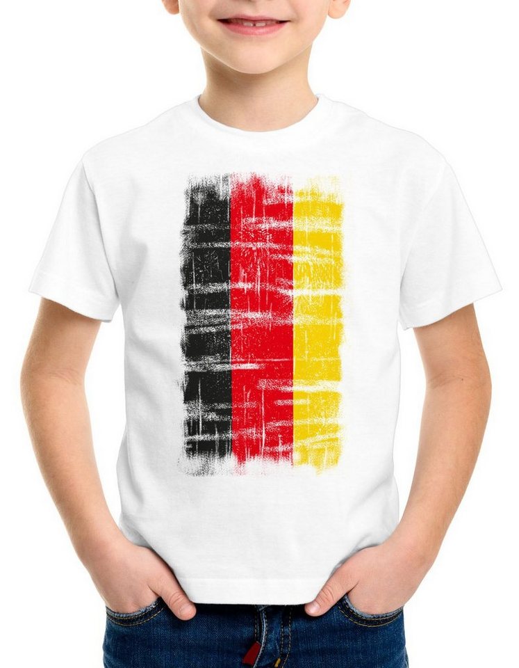 style3 Print-Shirt Kinder T-Shirt Deutschland Vintage Flagge EM WM Olympia von style3