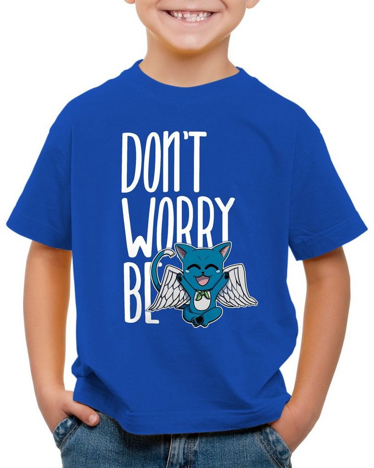 style3 Print-Shirt Kinder T-Shirt Don't worry be Happy fairy anime manga japan tail von style3