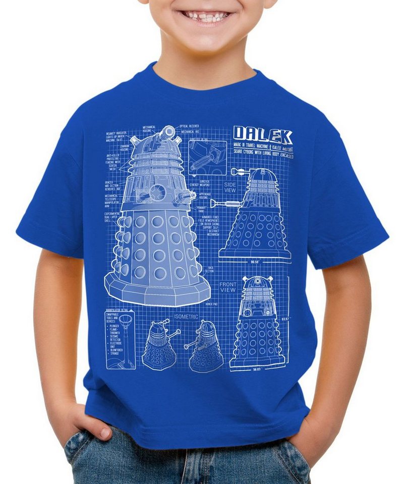 style3 Print-Shirt Kinder T-Shirt Extermination Project Blaupause zeitreise tv serie notrufzelle von style3