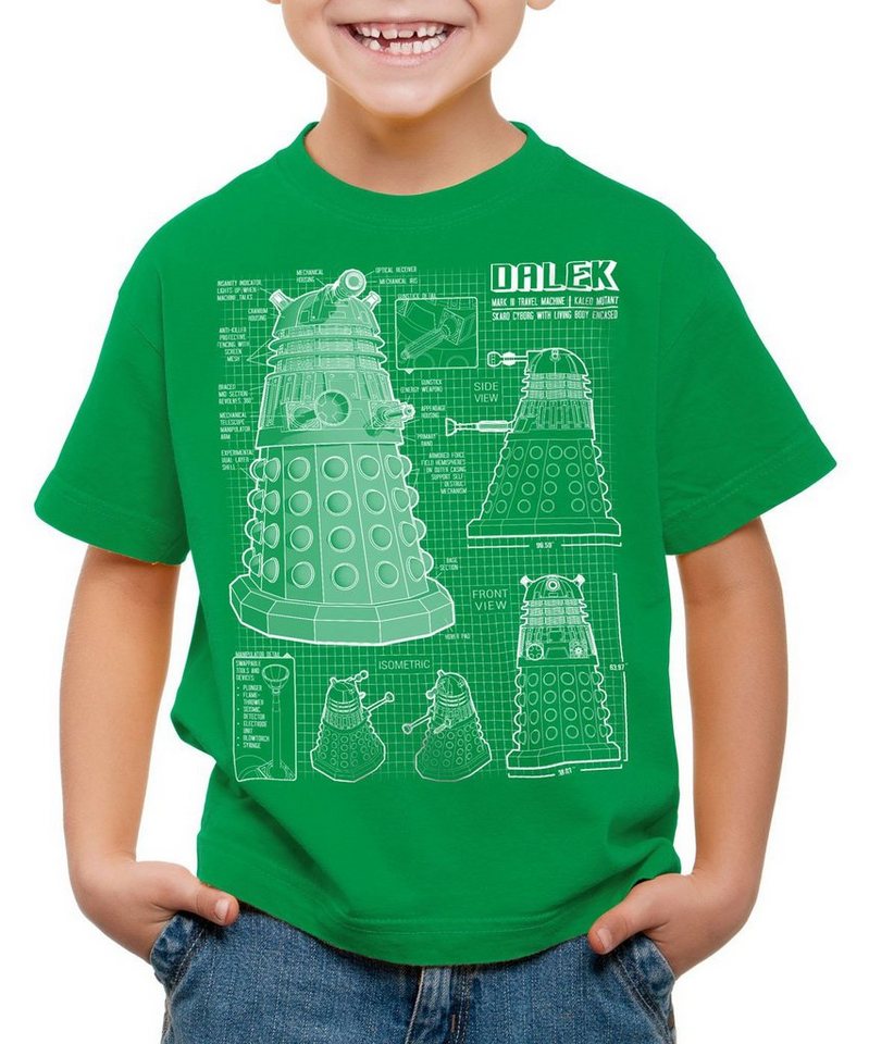 style3 Print-Shirt Kinder T-Shirt Extermination Project Blaupause zeitreise tv serie notrufzelle von style3