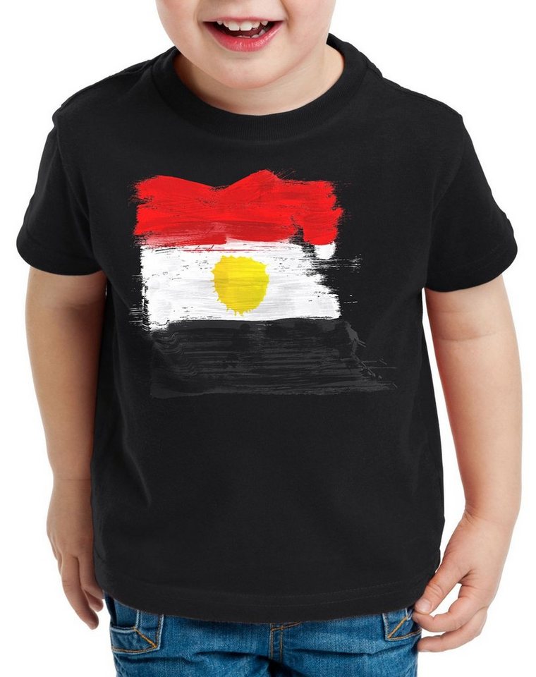 style3 Print-Shirt Kinder T-Shirt Flagge Ägypten Fußball Sport Egypt WM EM Fahne von style3