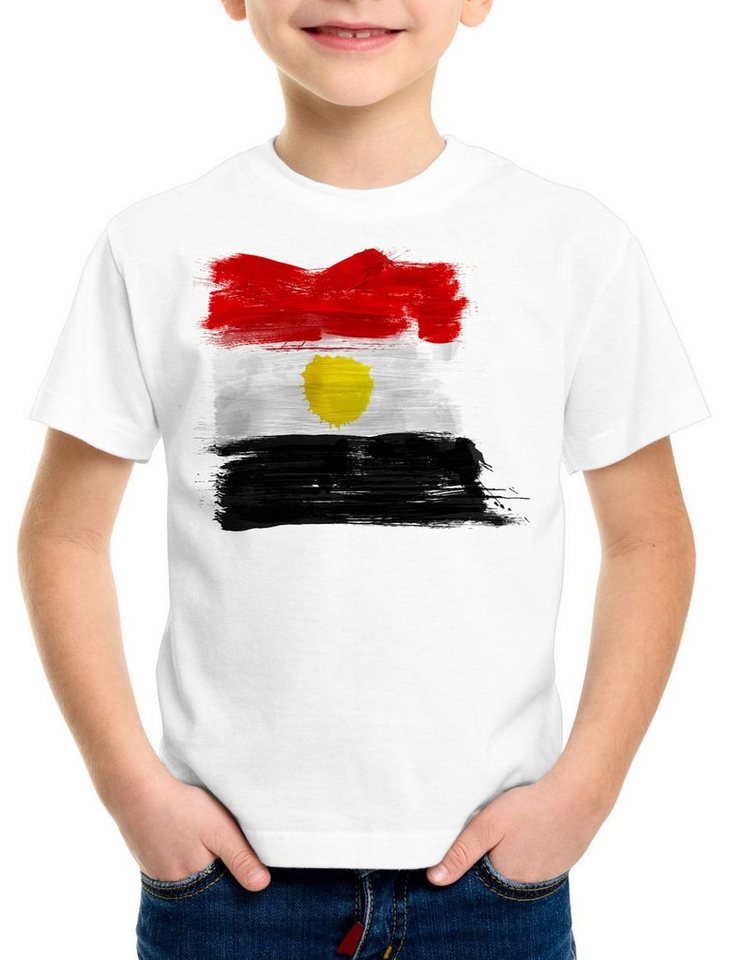 style3 Print-Shirt Kinder T-Shirt Flagge Ägypten Fußball Sport Egypt WM EM Fahne von style3