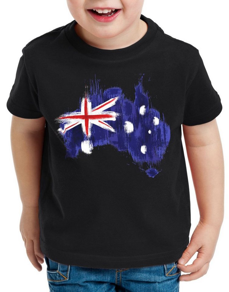 style3 Print-Shirt Kinder T-Shirt Flagge Australien Fußball Sport Australia WM EM Fahne von style3