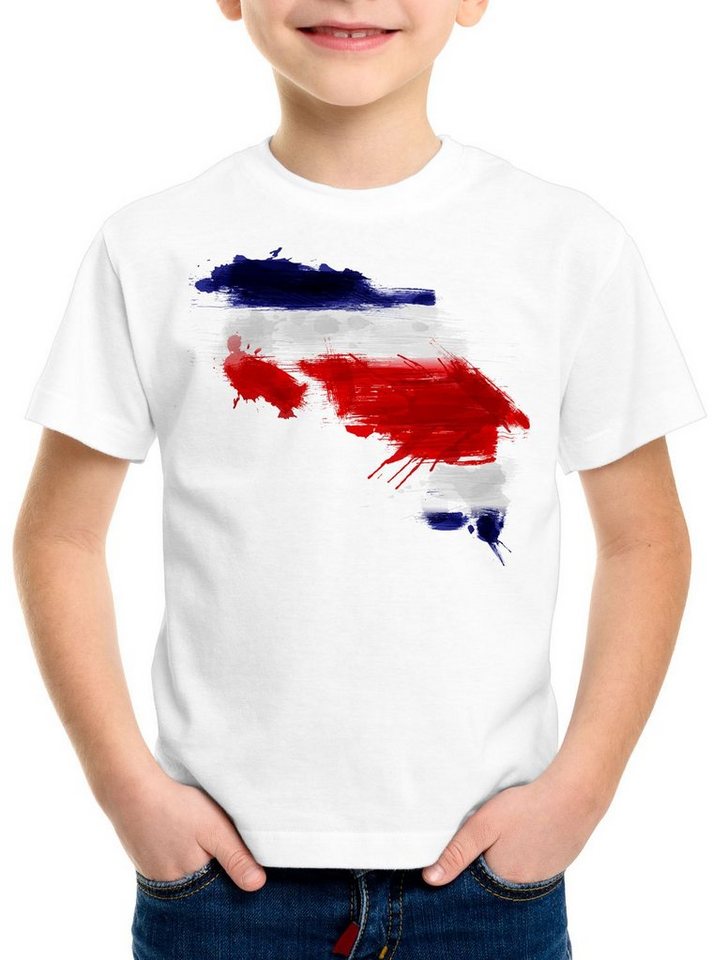 style3 Print-Shirt Kinder T-Shirt Flagge Costa Rica Fußball Sport WM EM Fahne von style3