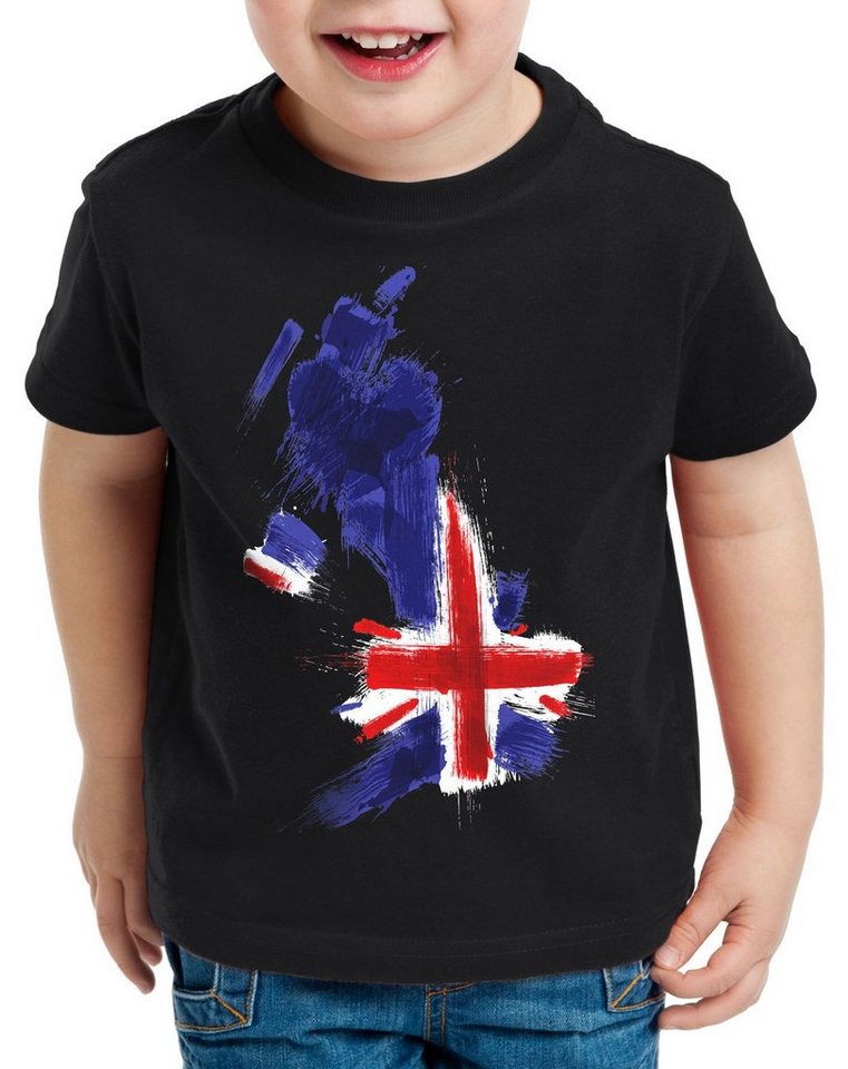 style3 Print-Shirt Kinder T-Shirt Flagge England Fußball Sport Great Britain WM EM Fahne von style3