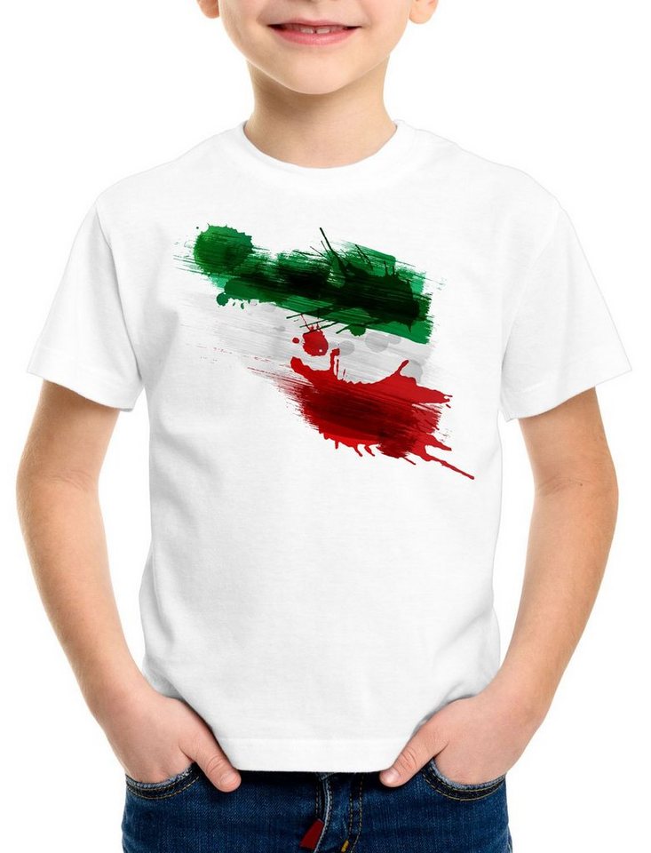 style3 Print-Shirt Kinder T-Shirt Flagge Iran Fußball Sport Teheran WM EM Fahne von style3