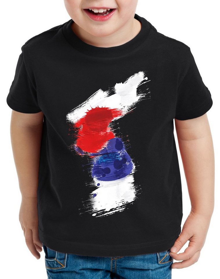 style3 Print-Shirt Kinder T-Shirt Flagge Korea Fußball Sport Hangug WM EM Fahne von style3