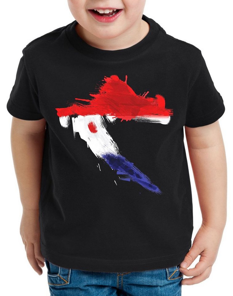 style3 Print-Shirt Kinder T-Shirt Flagge Kroatien Fußball Sport Croatia WM EM Fahne von style3