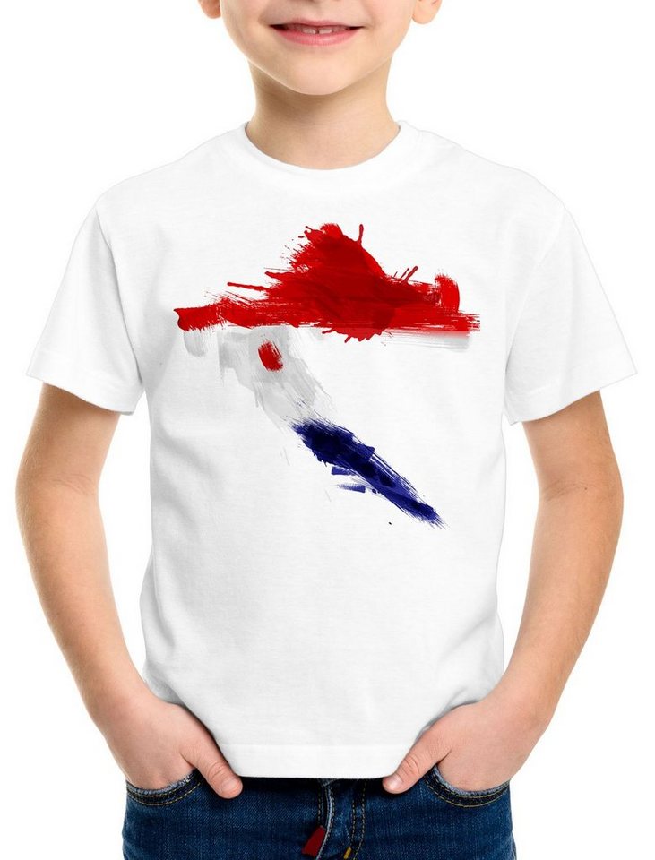 style3 Print-Shirt Kinder T-Shirt Flagge Kroatien Fußball Sport Croatia WM EM Fahne von style3