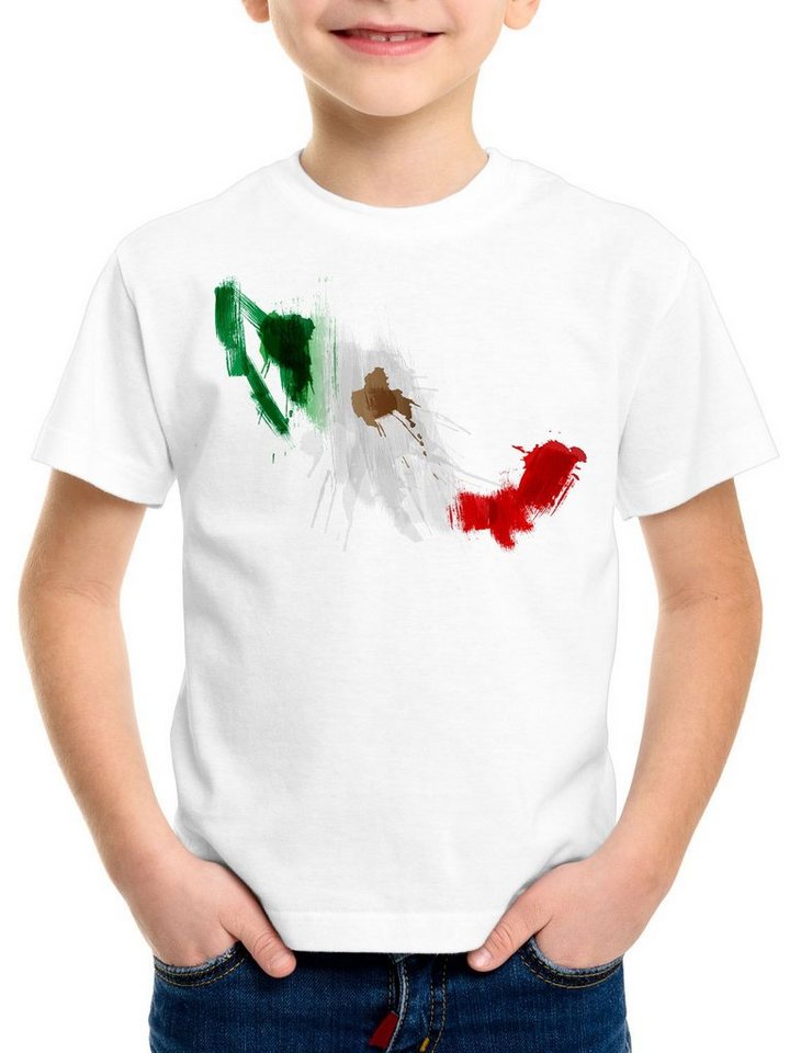 style3 Print-Shirt Kinder T-Shirt Flagge Mexiko Fußball Sport Mexico WM EM Fahne von style3