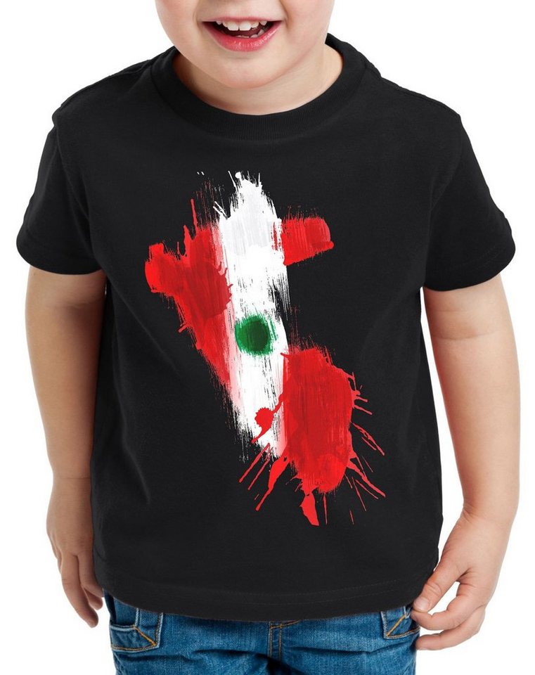style3 Print-Shirt Kinder T-Shirt Flagge Peru Fußball Sport WM EM Fahne von style3