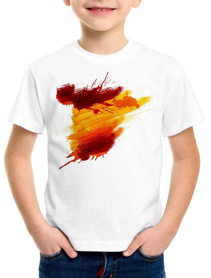 style3 Print-Shirt Kinder T-Shirt Flagge Spanien Fußball Sport Spain WM EM Fahne von style3