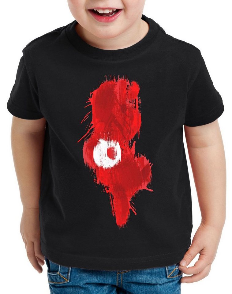 style3 Print-Shirt Kinder T-Shirt Flagge Tunesien Fußball Sport Tunisia WM EM Fahne von style3