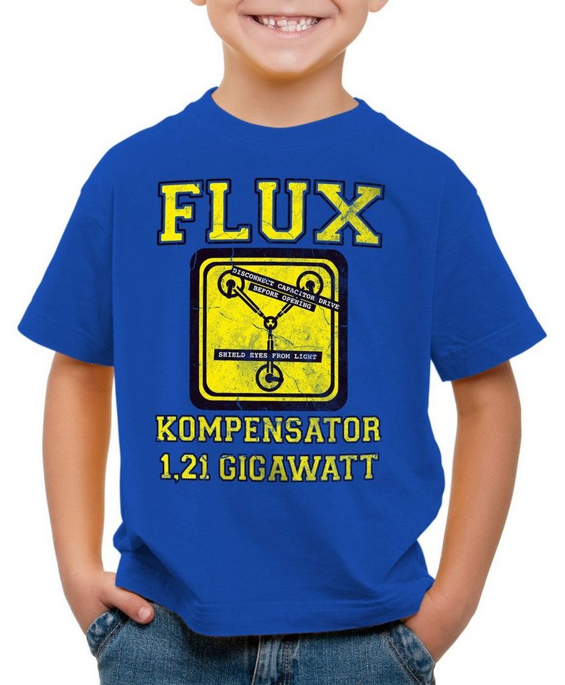 style3 Print-Shirt Kinder T-Shirt Flux Kompensator Future Gamer Zukunft Zurück Zeitreise delorean von style3