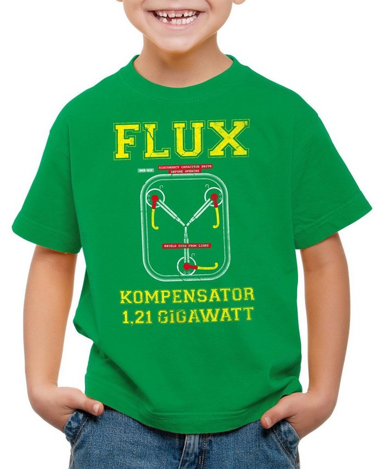 style3 Print-Shirt Kinder T-Shirt Flux Kompensator Game Gamer Zukunft Zurück Zeitreise delorean dmc von style3