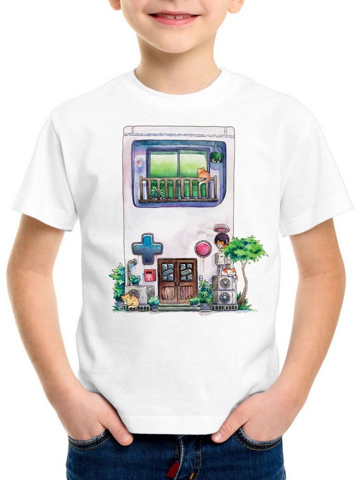 style3 Print-Shirt Kinder T-Shirt Game Mansion pixel boy 8bit japan haus von style3