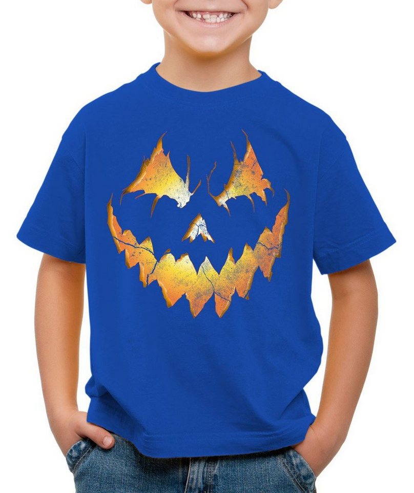 style3 Print-Shirt Kinder T-Shirt Halloween Pumpkin Kürbiskopf Horror Fasching kürbis kostüm kopf von style3