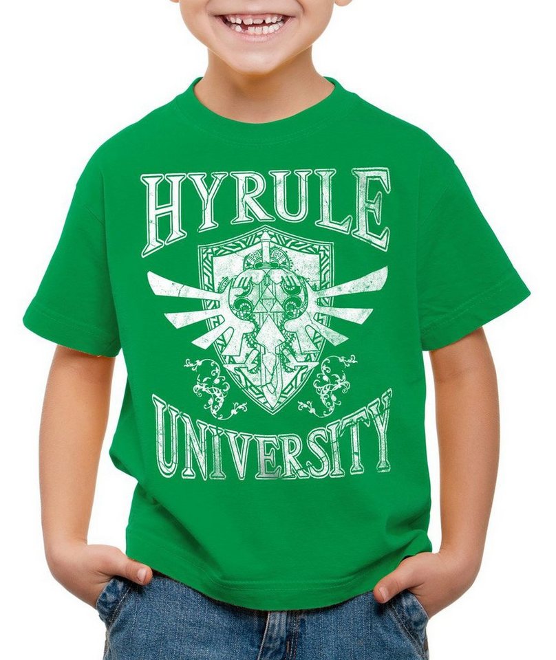 style3 Print-Shirt Kinder T-Shirt Hyrule University link zelda wii past ocarina time switch waker von style3