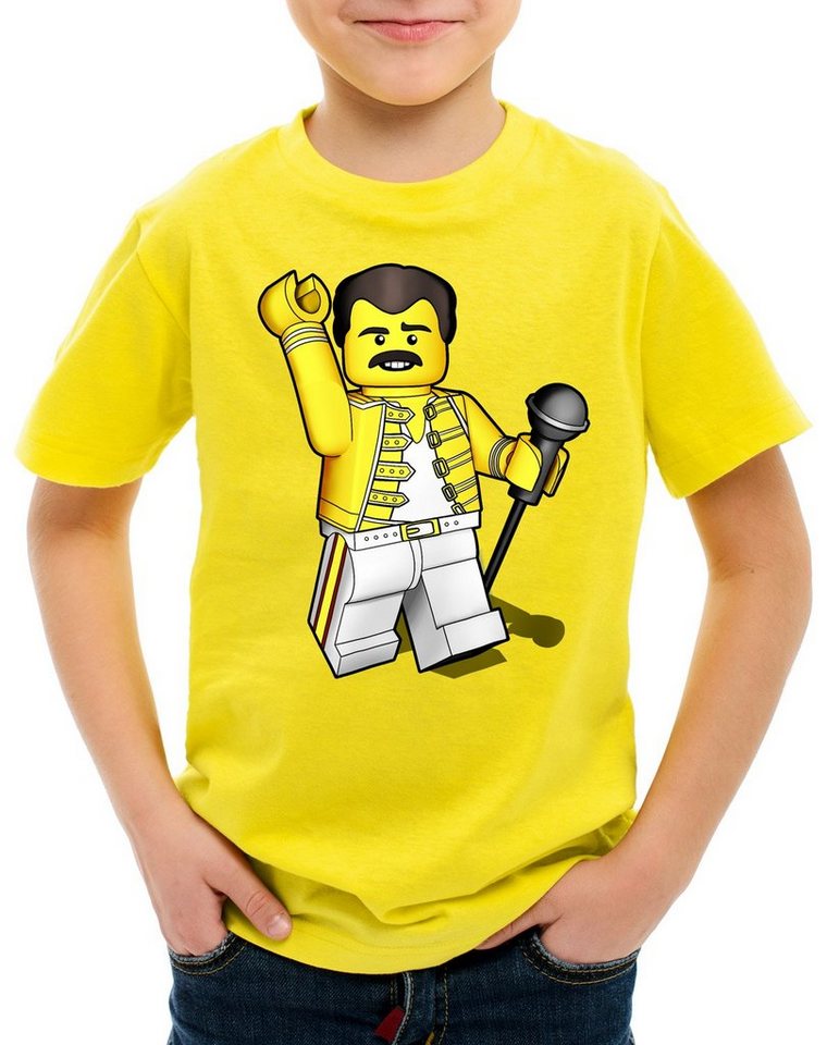 style3 Print-Shirt Kinder T-Shirt I want to brick free freddie rock you baustein von style3