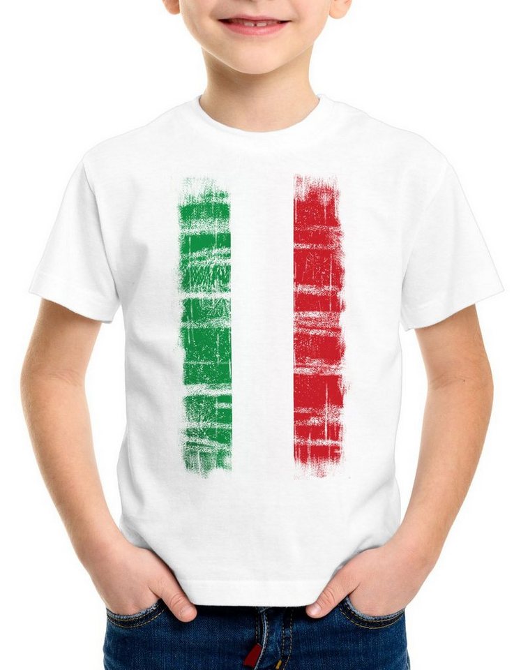 style3 Print-Shirt Kinder T-Shirt Italien Vintage Flagge von style3