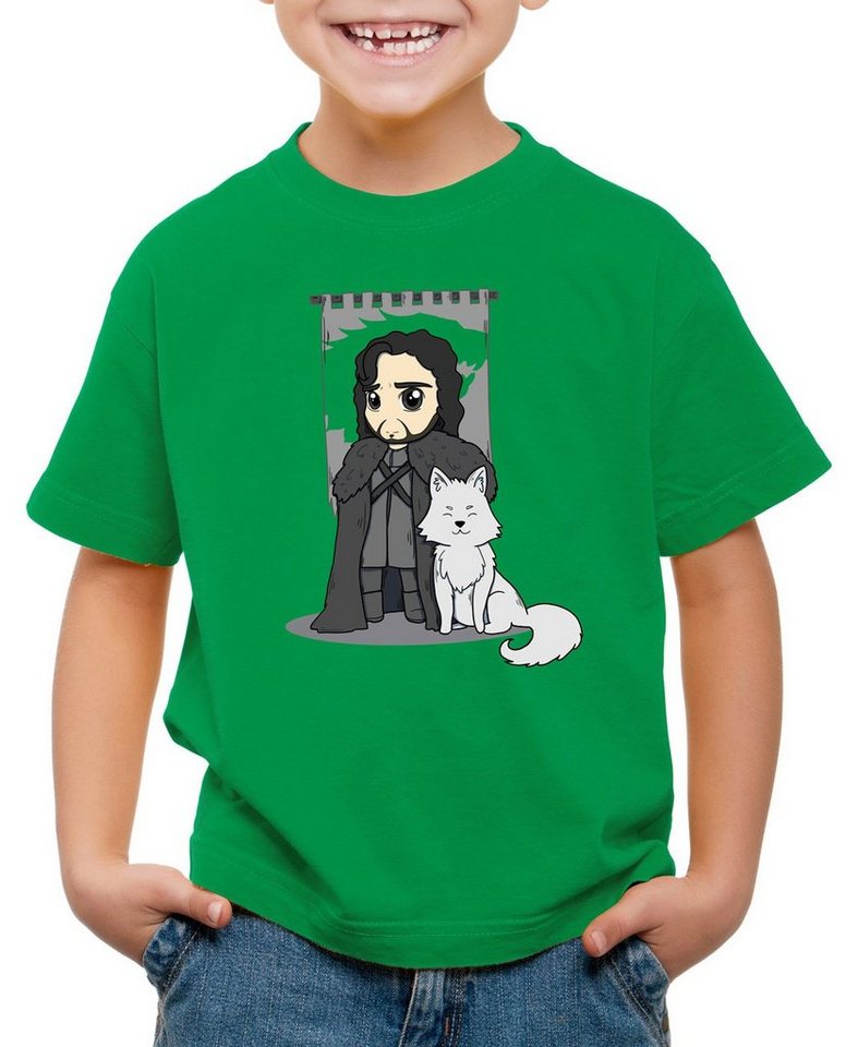 style3 Print-Shirt Kinder T-Shirt Jon Schnee chibi snow lord kommandant der nachtwache von style3