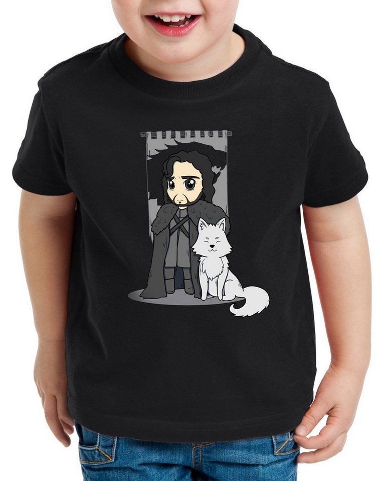 style3 Print-Shirt Kinder T-Shirt Jon Schnee chibi snow lord kommandant der nachtwache von style3