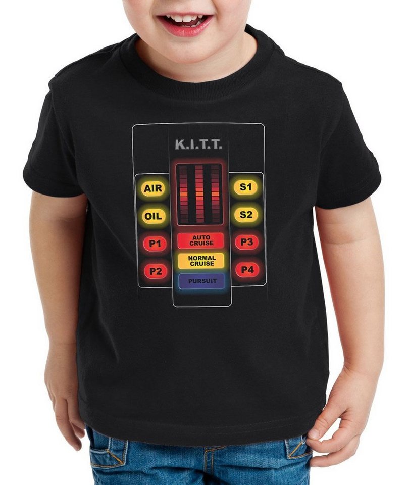 style3 Print-Shirt Kinder T-Shirt K.I.T.T. Interface michael knight 2000 black rider von style3