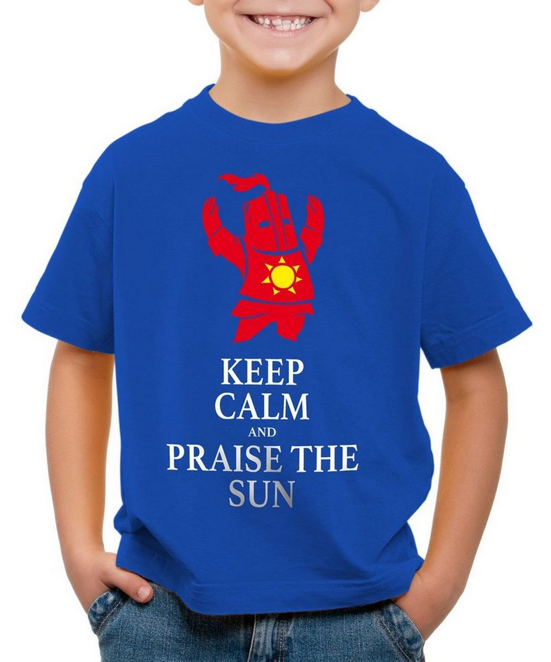 style3 Print-Shirt Kinder T-Shirt Keep Calm Praise the Sun Dark Sunbro Solaire Souls Sonnen Ritter von style3