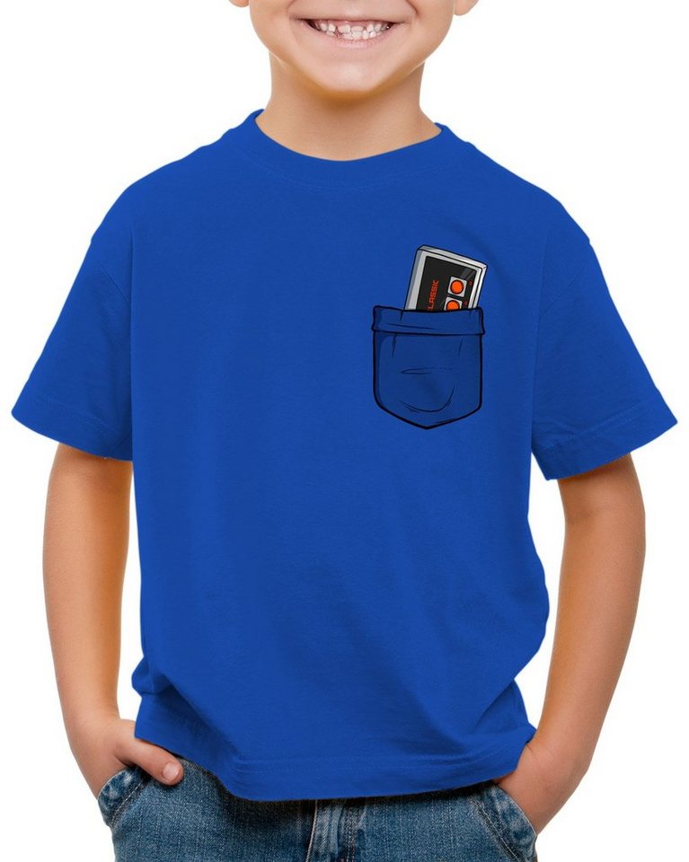 style3 Print-Shirt Kinder T-Shirt NES Brusttasche classic 8-Bit konsole von style3