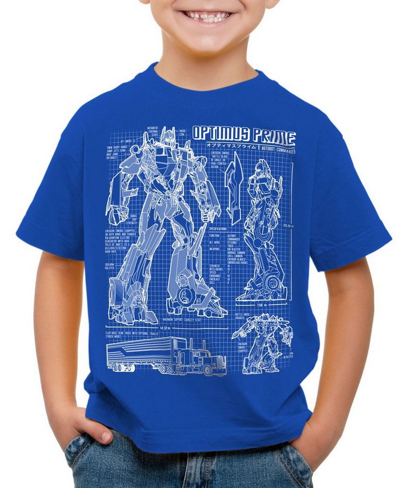 style3 Print-Shirt Kinder T-Shirt Optimus Prime blaupause autobot von style3