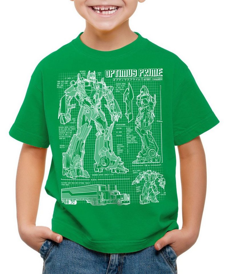 style3 Print-Shirt Kinder T-Shirt Optimus Prime blaupause autobot von style3