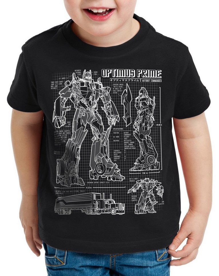 style3 Print-Shirt Kinder T-Shirt Optimus Prime blaupause autobot von style3